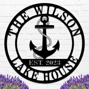 Personalized Anchor Sign, Personalized Beach House Sign, Custom Family Name Sign, Beach Decor