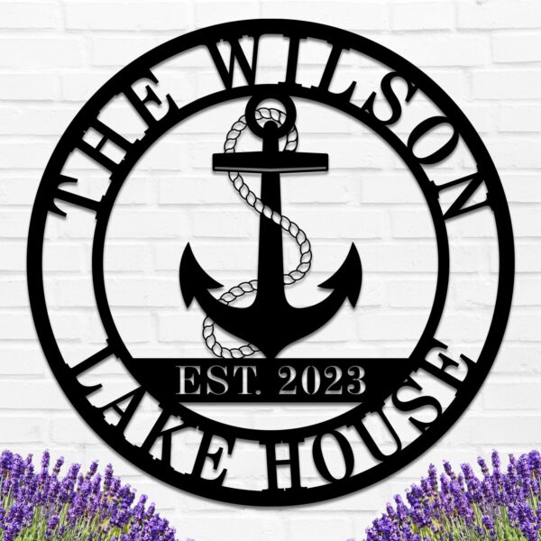 Personalized Anchor Sign, Personalized Beach House Sign, Custom Family Name Sign, Beach Decor